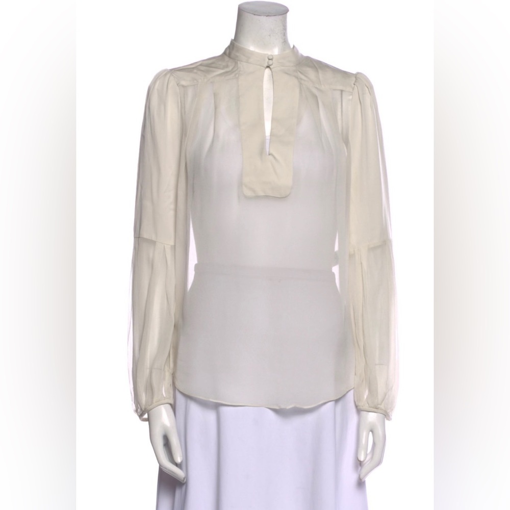 Diane Von Furstenberg EUC silk mock neck blouse size 12
